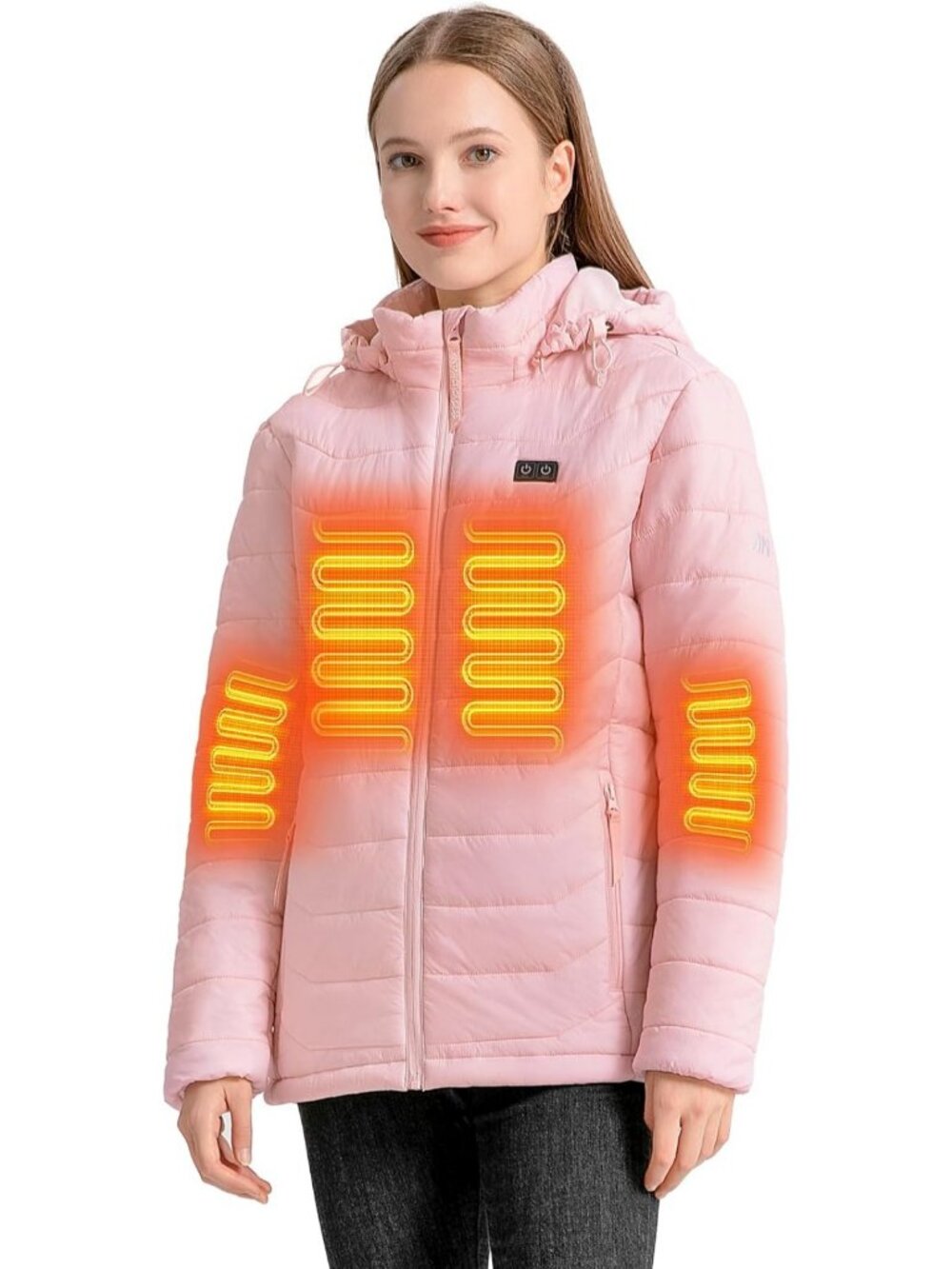 Lightweight Heated Jacket with 12V Power Bank | 6 Heating Zones for Winter Wear
